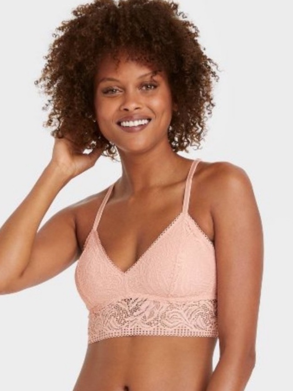 Auden Lace Bralette in Pink Size Small